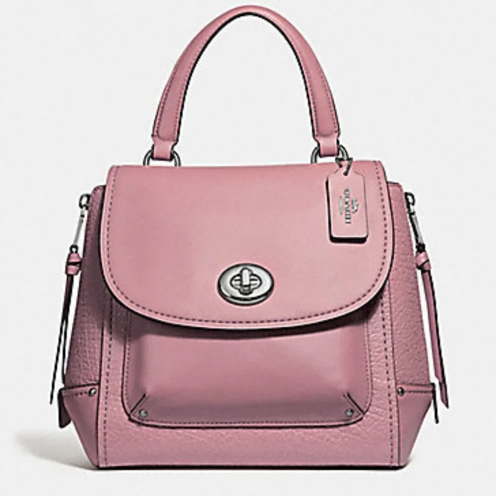 Coach Faye Leather Small Backpack Dusty Rose Leather
